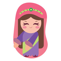 Isolated virgin mary Nativity character Christmas season Vector