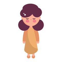 Isolated virgin mary Nativity character Christmas season Vector