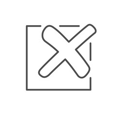 Fototapeta premium Checkbox with cross line icon