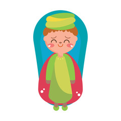 Isolated wise men Nativity character Christmas character Vector