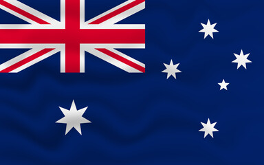 Wavy flag of Australia. Flag of Australia with a wavy effect. vector illustration
