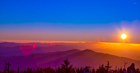 sunset over the Smokey Mountains.