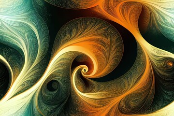 Abstract fractal pattern with cute swirl in the center point. Generative AI