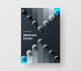 Minimalistic banner vector design concept. Clean realistic balls journal cover layout.