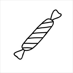 Sweet vector hand drawn doodle icons. Dessert illustrations pastry, birthday cake, cupcake, ice cream, candy, lollipop, chocolate isolated.