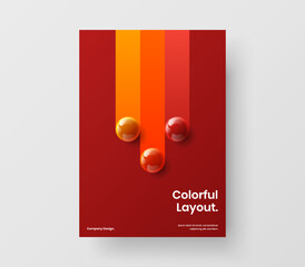 Fototapeta na wymiar Multicolored brochure design vector concept. Abstract 3D spheres flyer illustration.