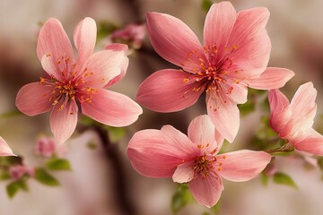 adorable sakura blooming petals. Generative AI