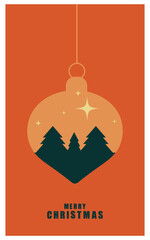 Christmas card with christmas toy.  Template for wallpaper, banner, presentation, background