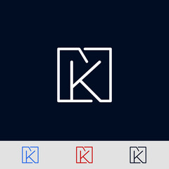 Elegant Logo With Letter K. Creative and minimal design K logo. Symbol K for logo. vector eps10