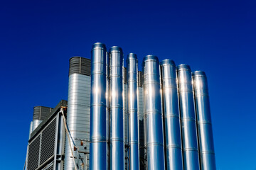 Metallic tubes for ventilation and extraction of air and gases from the houses to the outside.