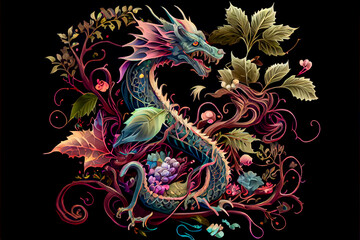 Generative AI abstract render of a dragon