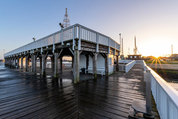 ‘Alte Liebe’ (‘Old Love’), famous observation deck in Cuxhaven, Germany at the river Elbe...