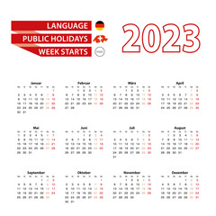 Calendar 2023 in Germany language with public holidays the country of Switzerland in year 2023.