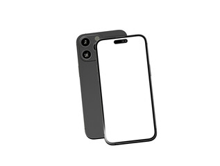 Modern glass smartphone hanging over the table