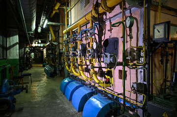 Industrial gas boiler room and equipment