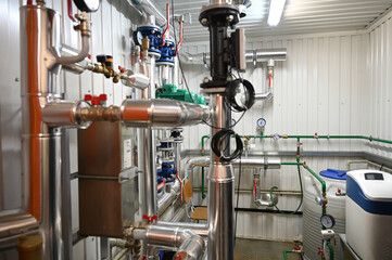 Industrial gas boiler room and equipment