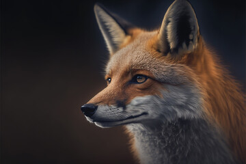 Fototapeta premium portrait of a fox Generative AI
