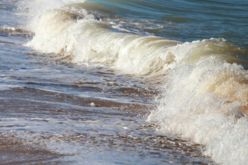 sea surf wave side view splashing foam active recreation