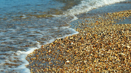 very beautiful landscape calm sea pebbles background