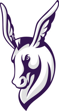 Donkey Head with Wings Shaped Ears