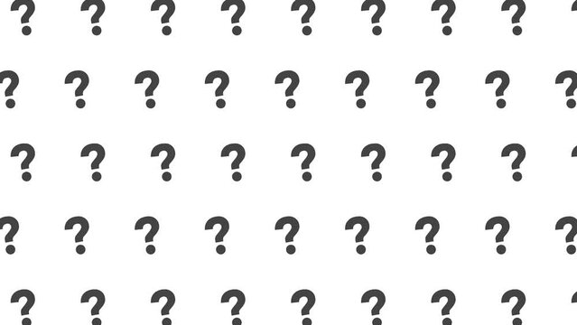 seamless animated pattern 2D motion graphic background with question signs
