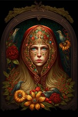 Fototapeta premium Matryoshka illustration made with Generative AI 