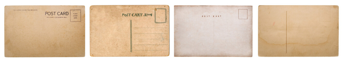 Collection of vintage postcards isolated on white background. Nice element for design on. the theme...