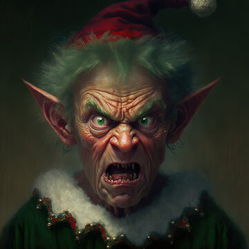 Evil Demonic Christmas Elf | Midjourney Ai Generated