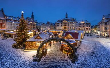 Christmas Market on historic market place of Coburg, Germany