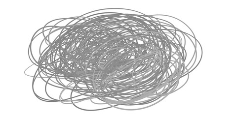 Chaos on white. Abstract tangled texture. Random chaotic lines. Hand drawn dinamic scrawls. Black and white illustration. Grungy background with lines. Universal line pattern. Art creation