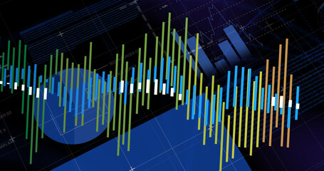 Image of statistics and financial data processing over grid