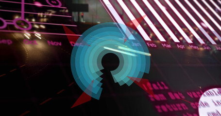 Image of scope scanning and data processing over globe