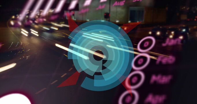 Image of scope scanning and data processing over globe - Powered by Adobe