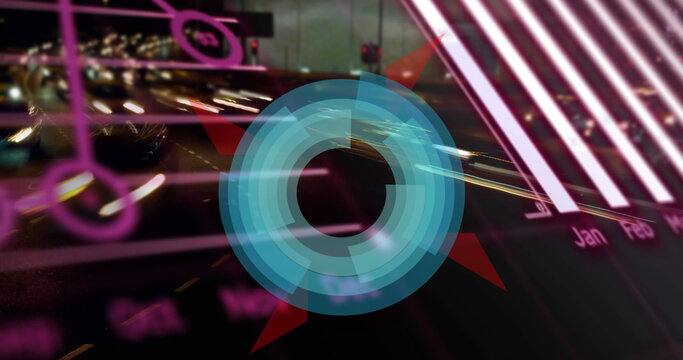 Image of scope scanning and data processing over globe