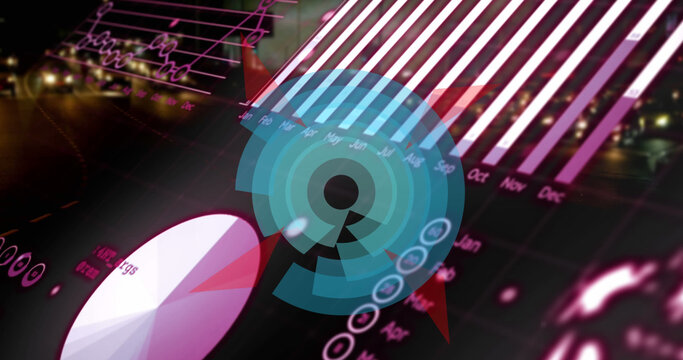 Image of scope scanning and data processing over globe