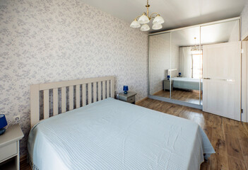 Living room design with large bed, interior design