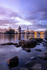 Charles Bridge in Prague in the morning. Europe cities. Prague. Long exposure.