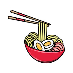 Vector Ramen Flat Design Japan Icon.