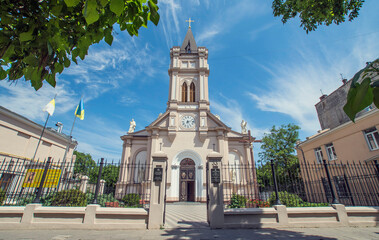 Fototapeta na wymiar Catholic Church of St. Mary in Odessa, Cathedral of the Assumption of the Blessed Virgin Mary