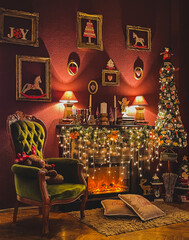 Christmas home decor, still life and decorations