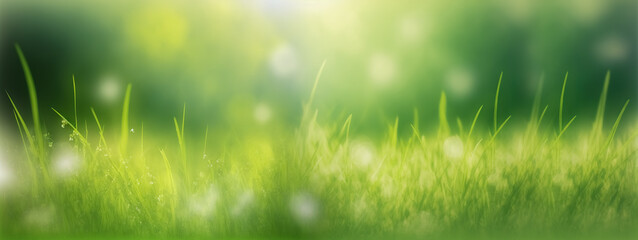 Obraz premium Abstract spring background or summer background with fresh grass 