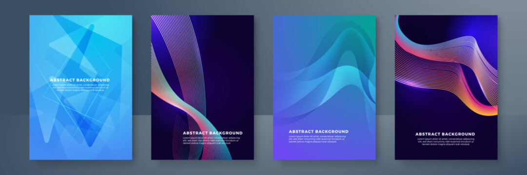 Modern abstract covers set, minimal covers design. Colorful geometric background, vector illustration.