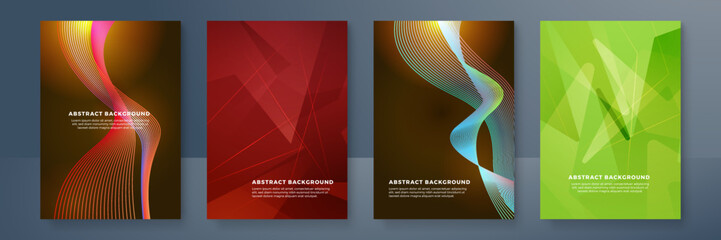 Fototapeta premium Modern abstract covers set, minimal covers design. Colorful geometric background, vector illustration.