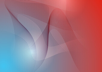 light blue and light red gradient background with wave lines