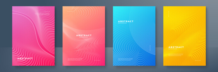 Modern abstract covers set, minimal covers design. Colorful geometric background, vector illustration.