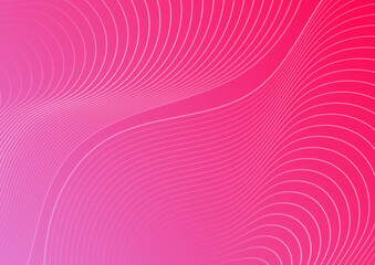 Modern simple minimalist pink gradient abstract background with wave lines