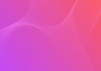 Modern simple minimalist pink gradient abstract background with wave lines