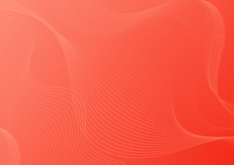 Simple minimalist soft orange gradient abstract background with wave lines