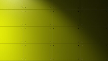 Yellow painted scratch wall and floor on spot lighting background. Concept 3D CG of struggles of solitude in the concrete jungle, challenging unresolved issues and triumph of the lone wolf in society.