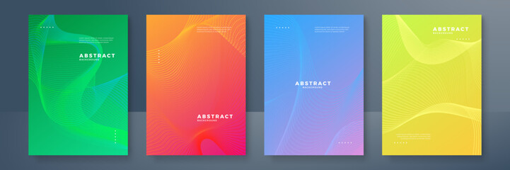 Modern abstract covers set, minimal covers design. Colorful geometric background, vector illustration.